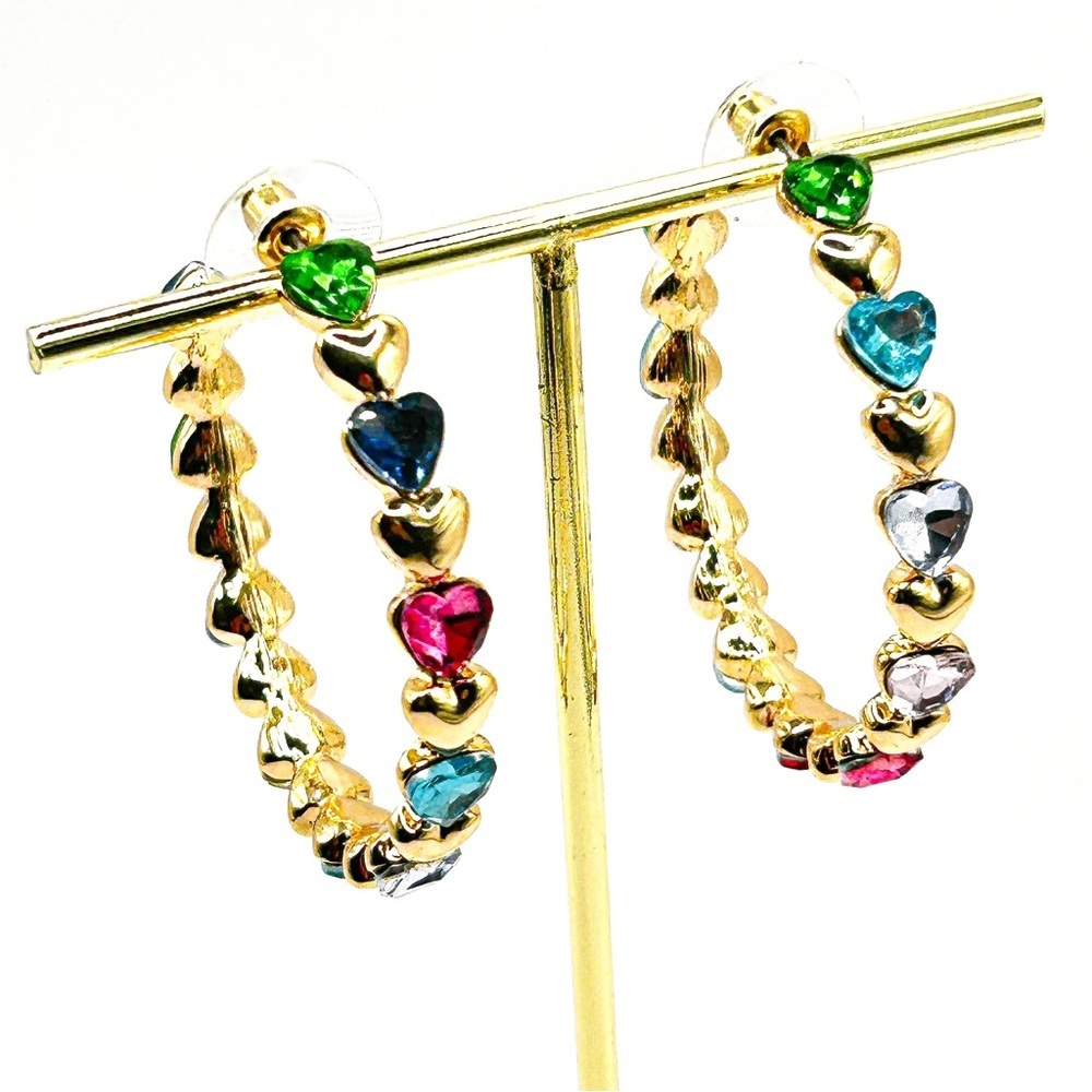 NWOT Gorgeous multi color large hoops, INC